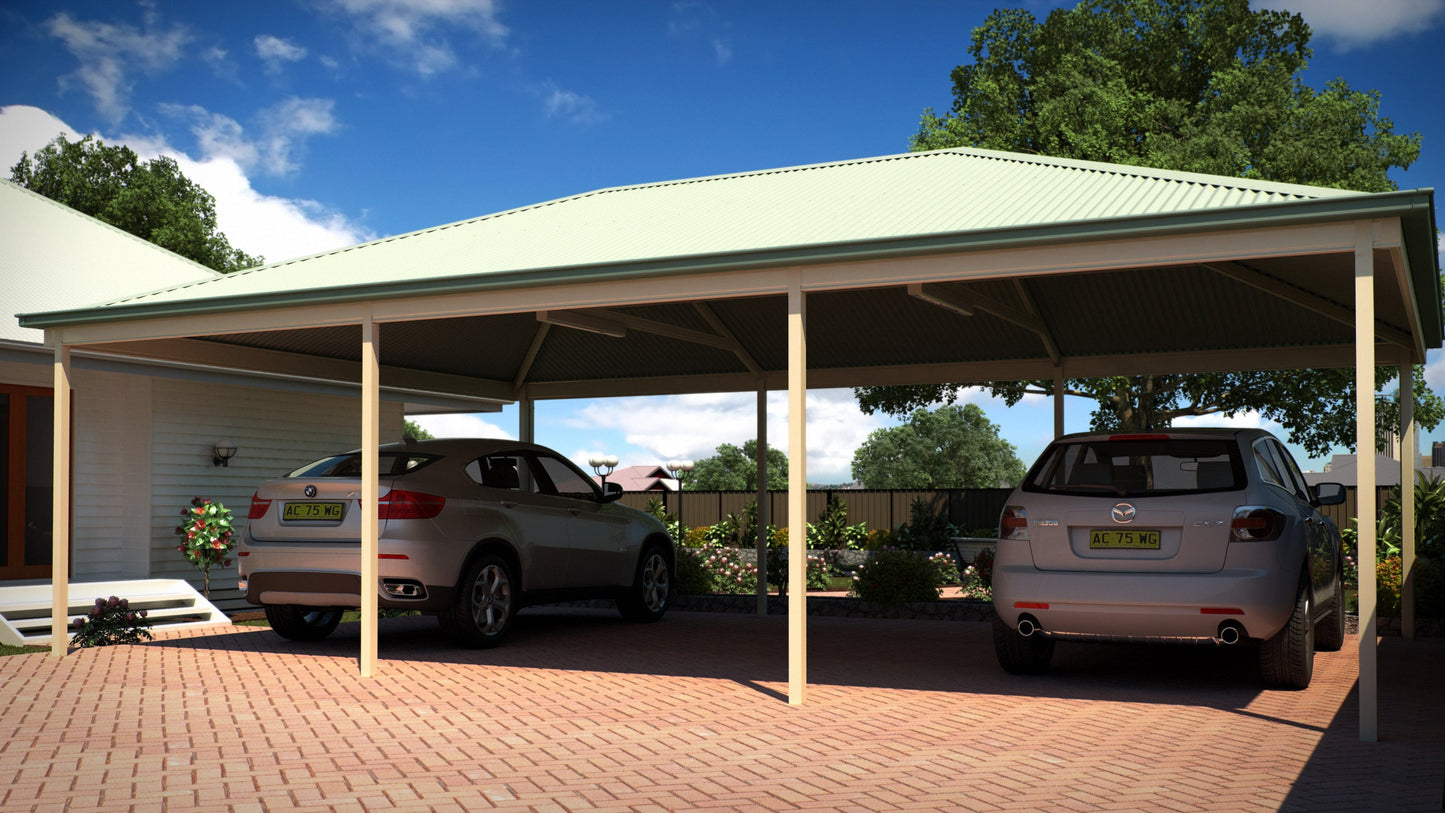 Hip Carport - 6m x 6m- Supply & Install QHI National
