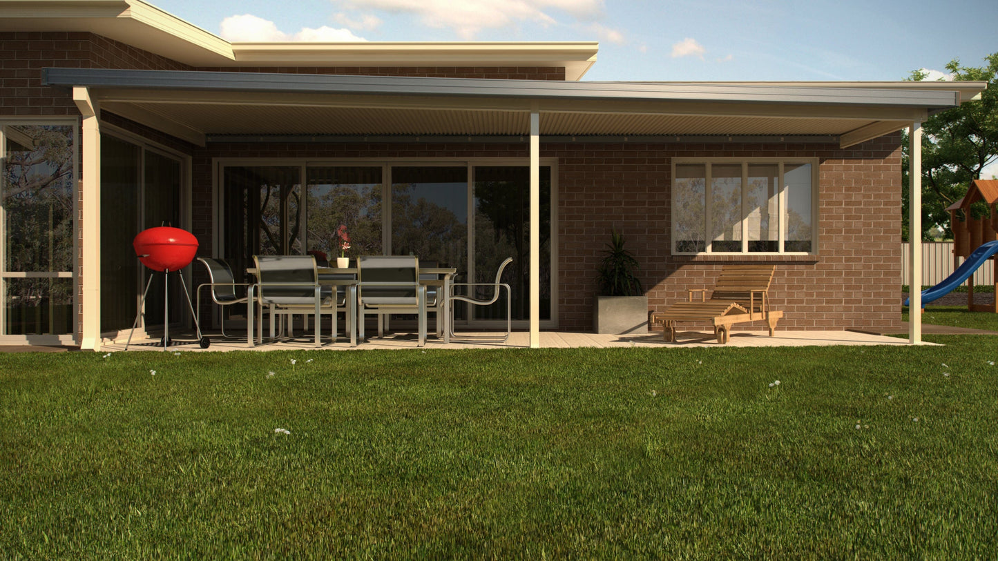 NON-INSULATED Skillion Patio - 12m x 6m- Supply & Install QHI National