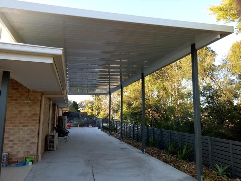 Non-Insulated Flyover Patio Roof - 12m x 5m- Supply & Install QHI National