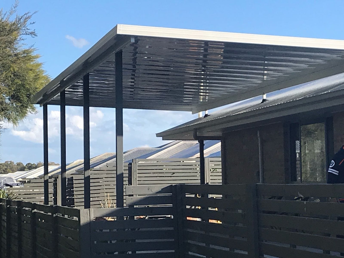 Non-Insulated Flyover Patio Roof - 12m x 7m- Supply & Install QHI National