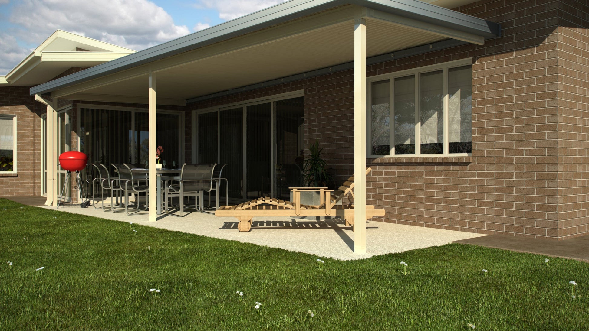 NON-INSULATED Skillion Patio - 14m x 6m-  Supply & Install QHI National